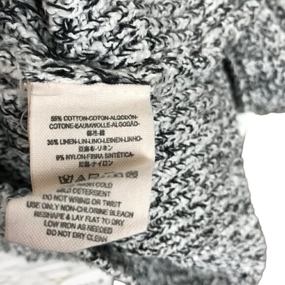 Free People White & Black Cotton Linen Blend Knit Crew Neck  Sweater Size XS - Picture 7 of 7